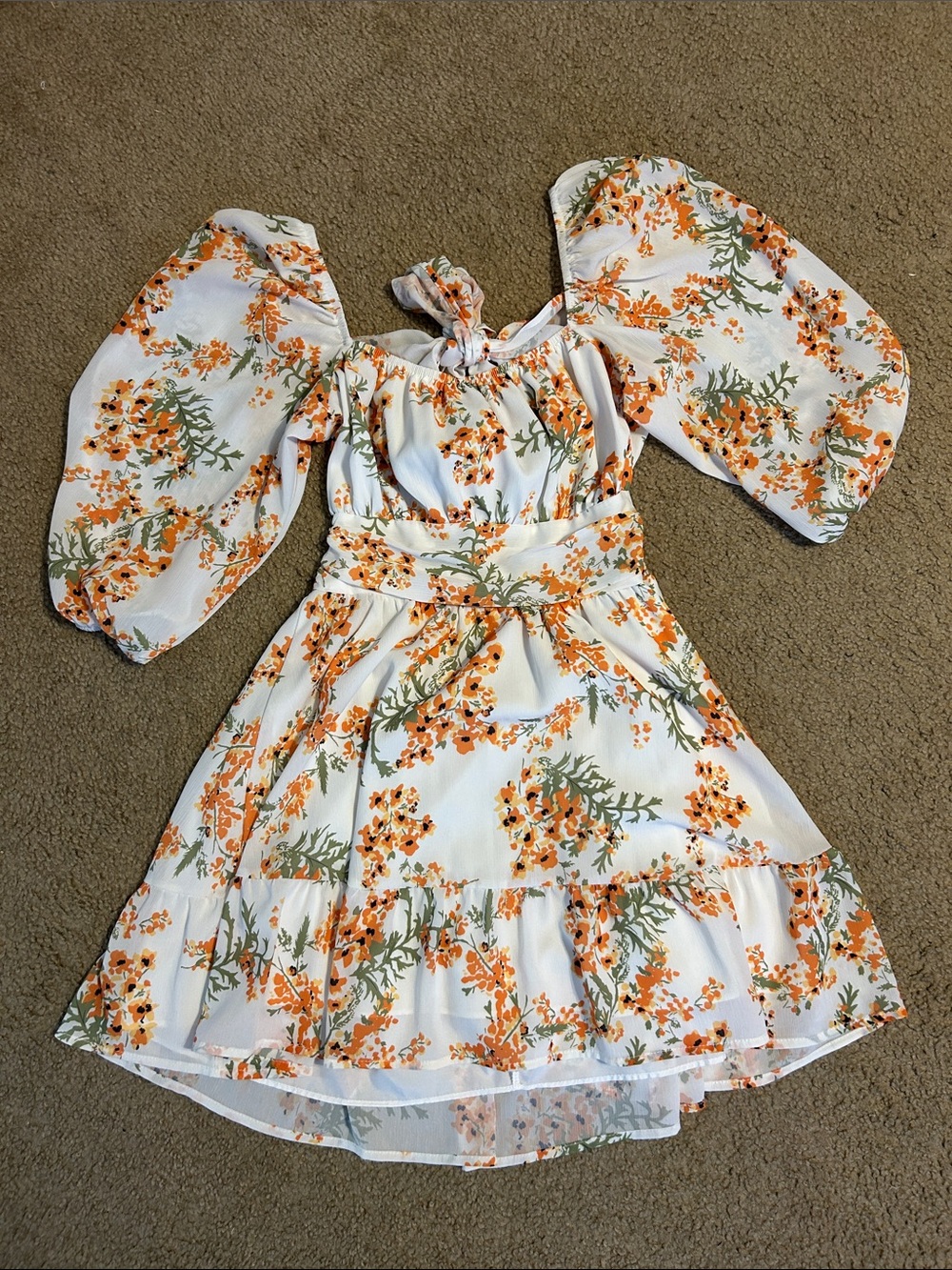 Tie Back Floral Dress